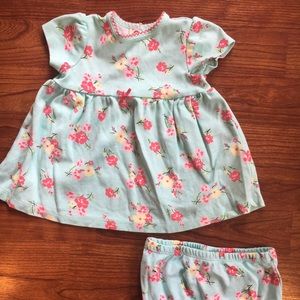 Little Me - like new floral dress + diaper cover
